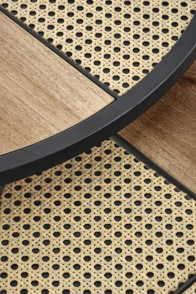 Design Plus Studio Kuchni & Salon Meblowy | GARMINA zestaw 2 ław dąb złoty / czarny (2p1szt) | 2010001196112