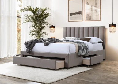 Design Plus Studio Kuchni & Salon Meblowy | GRACE 140 łóżko z szufladami beżowy velvet (3p1szt) | 5905248135307