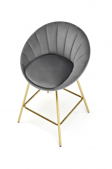 Design Plus Studio Kuchni & Salon Meblowy | H112 hoker popielaty / złoty (2p2szt) | 2010001196235