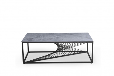 Design Plus Studio Kuchni & Salon Meblowy | INFINITY 2 ława, popielaty marmur / czarny (2p1szt) | 2010001188674