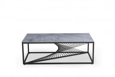 Design Plus Studio Kuchni & Salon Meblowy | INFINITY 2 ława, popielaty marmur / czarny (2p1szt) | 2010001188674