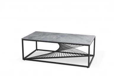 Design Plus Studio Kuchni & Salon Meblowy | INFINITY 2 ława, popielaty marmur / czarny (2p1szt) | 2010001188674