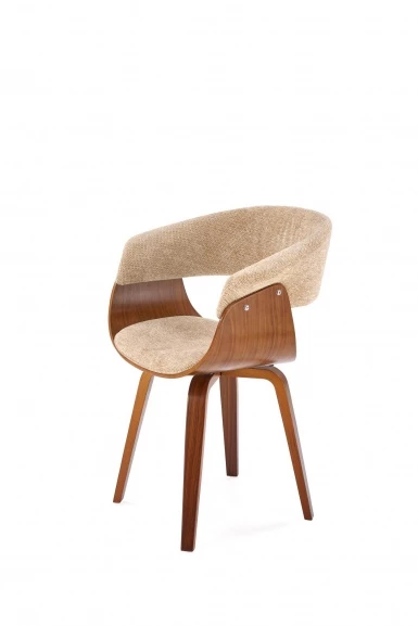 Design Plus Studio Kuchni & Salon Meblowy | K545 krzesło beżowy / orzechowy (1p1szt) | 2010001201755