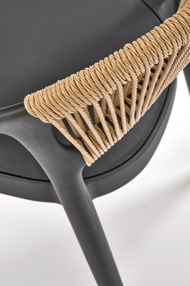Design Plus Studio Kuchni & Salon Meblowy | K582 krzesło czarny / naturalny (1p4szt) | 5905248136144