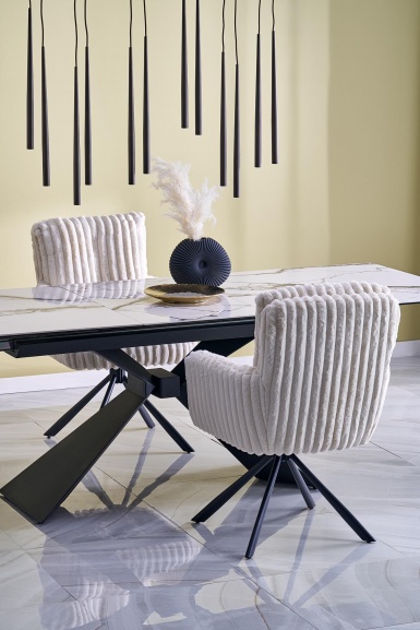 Design Plus Studio Kuchni & Salon Meblowy | LUCIANO stół rozkładany, blat: biały marmur (2p1szt) | 5905248134591