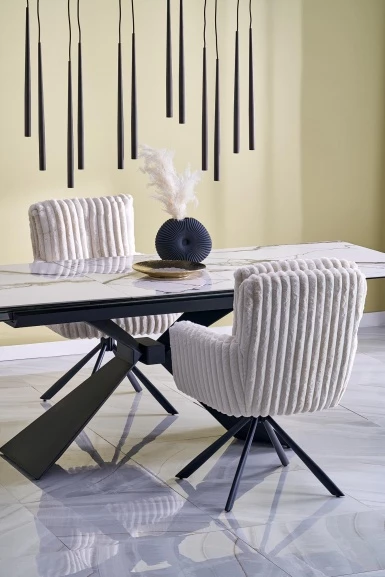 Design Plus Studio Kuchni & Salon Meblowy | LUCIANO stół rozkładany, blat: biały marmur (2p1szt) | 5905248134591