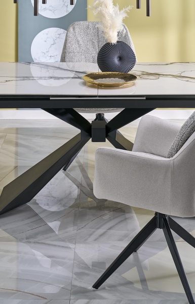 Design Plus Studio Kuchni & Salon Meblowy | LUCIANO stół rozkładany, blat: biały marmur (2p1szt) | 5905248134591