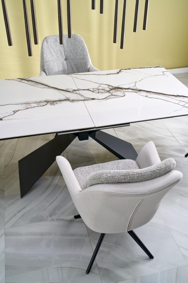 Design Plus Studio Kuchni & Salon Meblowy | LUCIANO stół rozkładany, blat: biały marmur (2p1szt) | 5905248134591