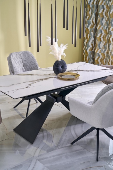 Design Plus Studio Kuchni & Salon Meblowy | LUCIANO stół rozkładany, blat: biały marmur (2p1szt) | 5905248134591