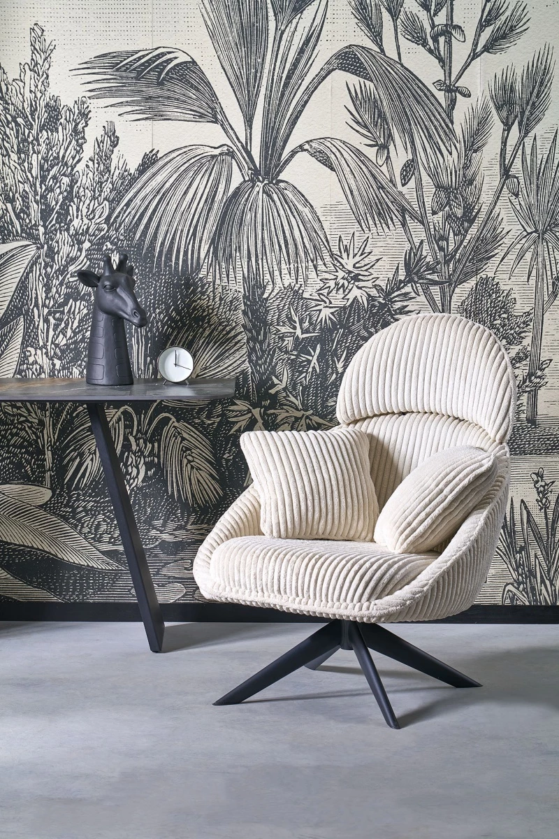 Design Plus Studio Kuchni & Salon Meblowy | MERRY 2 fotel wypoczynkowy z funkcją obracania, kremowy (1p1szt) | 5905248135765