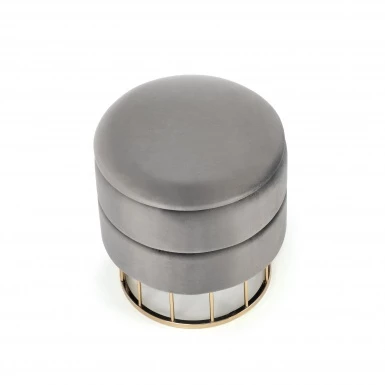 Design Plus Studio Kuchni & Salon Meblowy | MINTY pufa popielaty / złoty (1p1szt) | 2010001176152