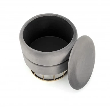 Design Plus Studio Kuchni & Salon Meblowy | MINTY pufa popielaty / złoty (1p1szt) | 2010001176152