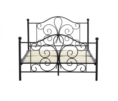 Design Plus Studio Kuchni & Salon Meblowy | PANAMA 140 cm łóżko metalowe czarny (2p1szt) | 5905248136182