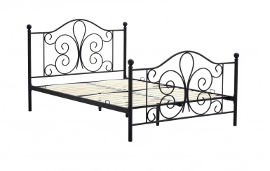 Design Plus Studio Kuchni & Salon Meblowy | PANAMA 140 cm łóżko metalowe czarny (2p1szt) | 5905248136182