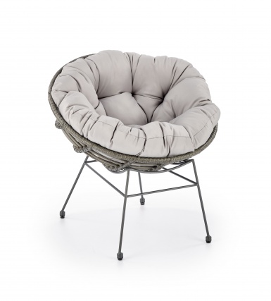 Design Plus Studio Kuchni & Salon Meblowy | PINO fotel ogrodowy, ciemny popiel / jasny popiel (2p4szt) | 2010001196617