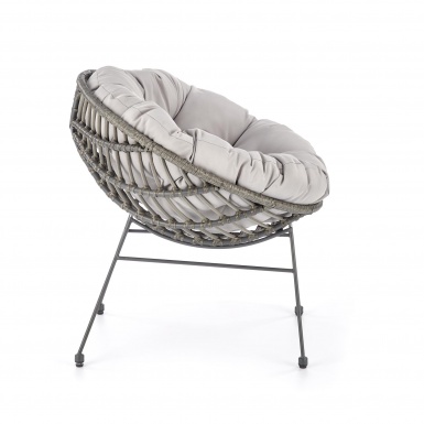 Design Plus Studio Kuchni & Salon Meblowy | PINO fotel ogrodowy, ciemny popiel / jasny popiel (2p4szt) | 2010001196617