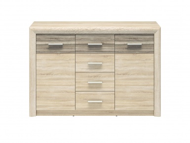 Design Plus Studio Kuchni & Salon Meblowy | CASTEL 09 sonoma jasna/MDF sonoma trufel - komoda | 