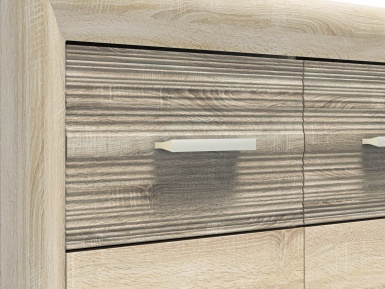 Design Plus Studio Kuchni & Salon Meblowy | CASTEL 09 sonoma jasna/MDF sonoma trufel - komoda | 
