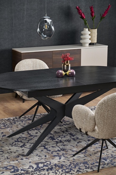 Design Plus Studio Kuchni & Salon Meblowy | SANDRO stół rozkładany, czarny (2p1szt) | 5905248135598