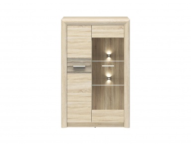 Design Plus Studio Kuchni & Salon Meblowy | CASTEL 06/S sonoma jasna/MDF sonoma trufel - komoda | 