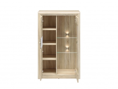 Design Plus Studio Kuchni & Salon Meblowy | CASTEL 06/S sonoma jasna/MDF sonoma trufel - komoda | 