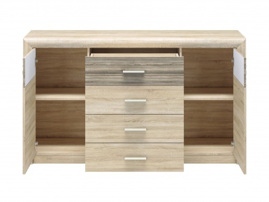 Design Plus Studio Kuchni & Salon Meblowy | CASTEL 08 sonoma jasna/MDF sonoma trufel - komoda | 