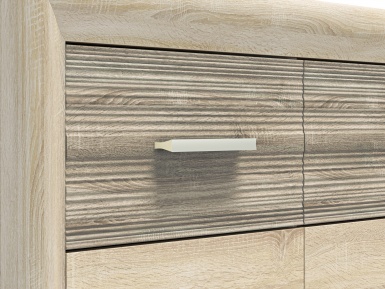 Design Plus Studio Kuchni & Salon Meblowy | CASTEL 08 sonoma jasna/MDF sonoma trufel - komoda | 