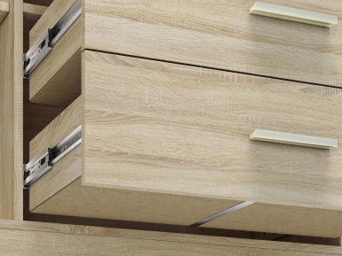 Design Plus Studio Kuchni & Salon Meblowy | CASTEL 08 sonoma jasna/MDF sonoma trufel - komoda | 