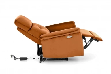 Design Plus Studio Kuchni & Salon Meblowy | SEMIR fotel z funkcja elektrycznego rozkładania / gniazdo USB, cynamonowy (2p1szt) | 2010001201816