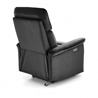 Design Plus Studio Kuchni & Salon Meblowy | SEMIR fotel z funkcja elektrycznego rozkładania / gniazdo USB, czarny (2p1szt) | 2010001201809
