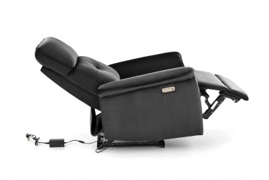 Design Plus Studio Kuchni & Salon Meblowy | SEMIR fotel z funkcja elektrycznego rozkładania / gniazdo USB, czarny (2p1szt) | 2010001201809