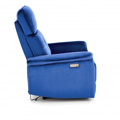 Design Plus Studio Kuchni & Salon Meblowy | SEMIR fotel z funkcja elektrycznego rozkładania / gniazdo USB, granatowy (2p1szt) | 2010001201823