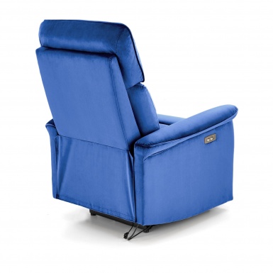 Design Plus Studio Kuchni & Salon Meblowy | SEMIR fotel z funkcja elektrycznego rozkładania / gniazdo USB, granatowy (2p1szt) | 2010001201823
