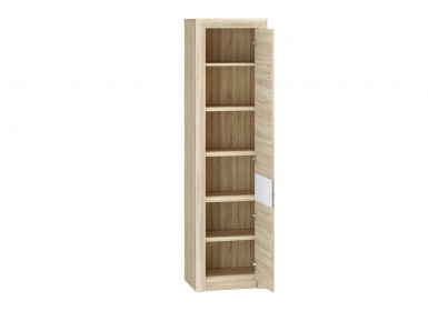 Design Plus Studio Kuchni & Salon Meblowy | Castel 03 prawy sonoma jasna/MDF sonoma trufel - regał | 