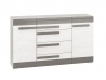 Design Plus Studio Kuchni & Salon Meblowy | BLANCO 06 sosna śnieżna/MDF new grey - komoda | 