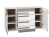 Design Plus Studio Kuchni & Salon Meblowy | BLANCO 06 sosna śnieżna/MDF new grey - komoda | 