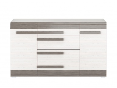 Design Plus Studio Kuchni & Salon Meblowy | BLANCO 06 sosna śnieżna/MDF new grey - komoda | 