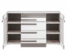 Design Plus Studio Kuchni & Salon Meblowy | BLANCO 06 sosna śnieżna/MDF new grey - komoda | 