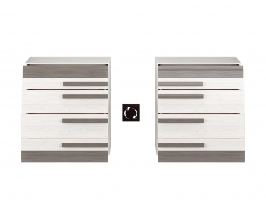 Design Plus Studio Kuchni & Salon Meblowy | BLANCO 08 sosna śnieżna/MDF new grey - komoda | 