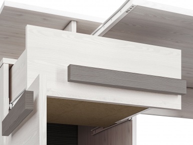 Design Plus Studio Kuchni & Salon Meblowy | BLANCO 11 sosna śnieżna/MDF new grey - biurko | 