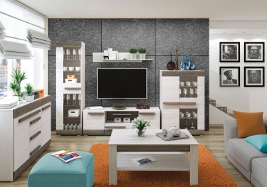 Design Plus Studio Kuchni & Salon Meblowy | BLANCO 11 sosna śnieżna/MDF new grey - biurko | 