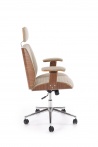Design Plus Studio Kuchni & Salon Meblowy | TIMBER fotel gabinetowy orzechowy/beżowy | 5905248135444
