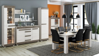 Design Plus Studio Kuchni & Salon Meblowy | BLANCO 11 sosna śnieżna/MDF new grey - biurko | 