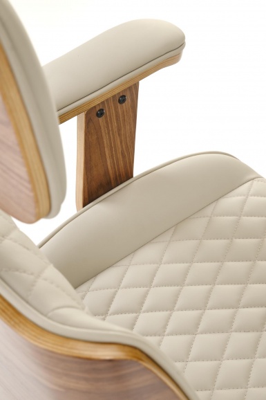 Design Plus Studio Kuchni & Salon Meblowy | TIMBER fotel gabinetowy orzechowy/beżowy | 5905248135444