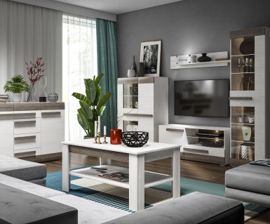 Design Plus Studio Kuchni & Salon Meblowy | BLANCO 11 sosna śnieżna/MDF new grey - biurko | 