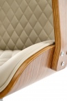 Design Plus Studio Kuchni & Salon Meblowy | TIMBER fotel gabinetowy orzechowy/beżowy | 5905248135444