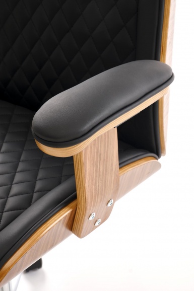Design Plus Studio Kuchni & Salon Meblowy | TIMBER fotel gabinetowy orzechowy/czarny | 5905248135437