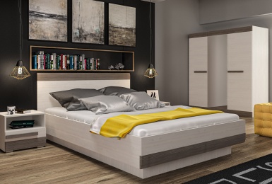 Design Plus Studio Kuchni & Salon Meblowy | BLANCO 10 sosna śnieżna/MDF new grey - szafka RTV | 