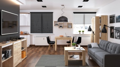 Design Plus Studio Kuchni & Salon Meblowy | Avo 06 sonoma jasna - regał | 