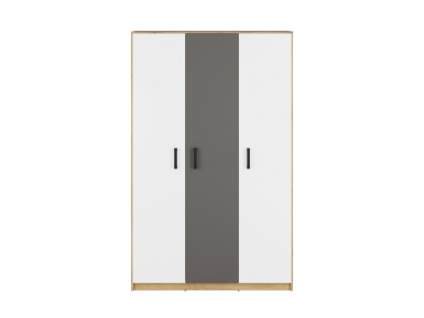 Design Plus Studio Kuchni & Salon Meblowy | FINI 02 korpus dąb artisan/front biały/wstawka antracyt - szafa | 